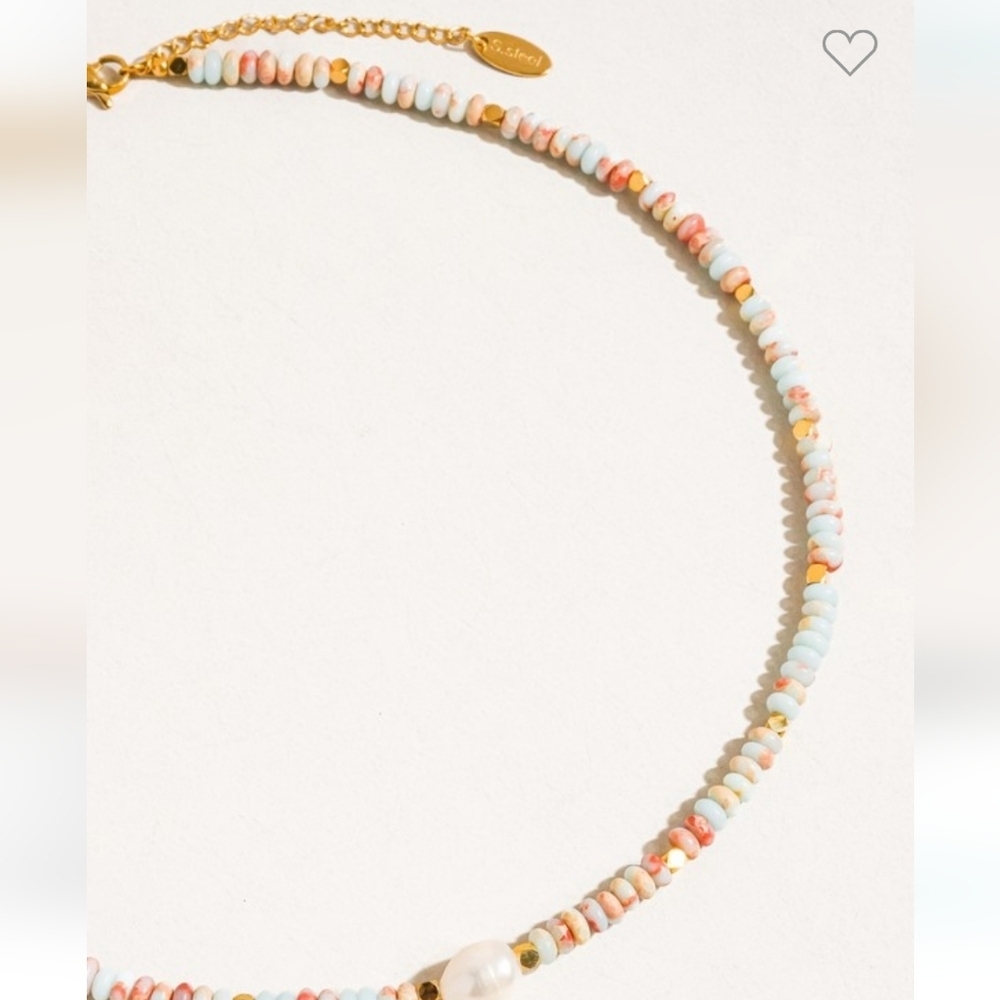 Flânerie Non-tarnish Boho Beaded Necklace NWT - Picture 2 of 5